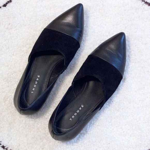 Trouve Shoes - Trouve Black Leather and Suede Flats